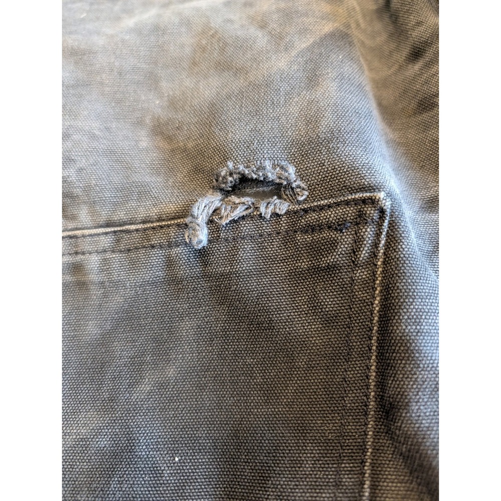 Vtg Carhartt Black Duck Insulated Overalls Double Knee 48-50 Distressed Workwear - Picture 11 of 16